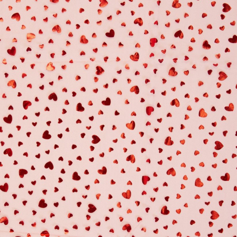 Červená srdíčka, tyl