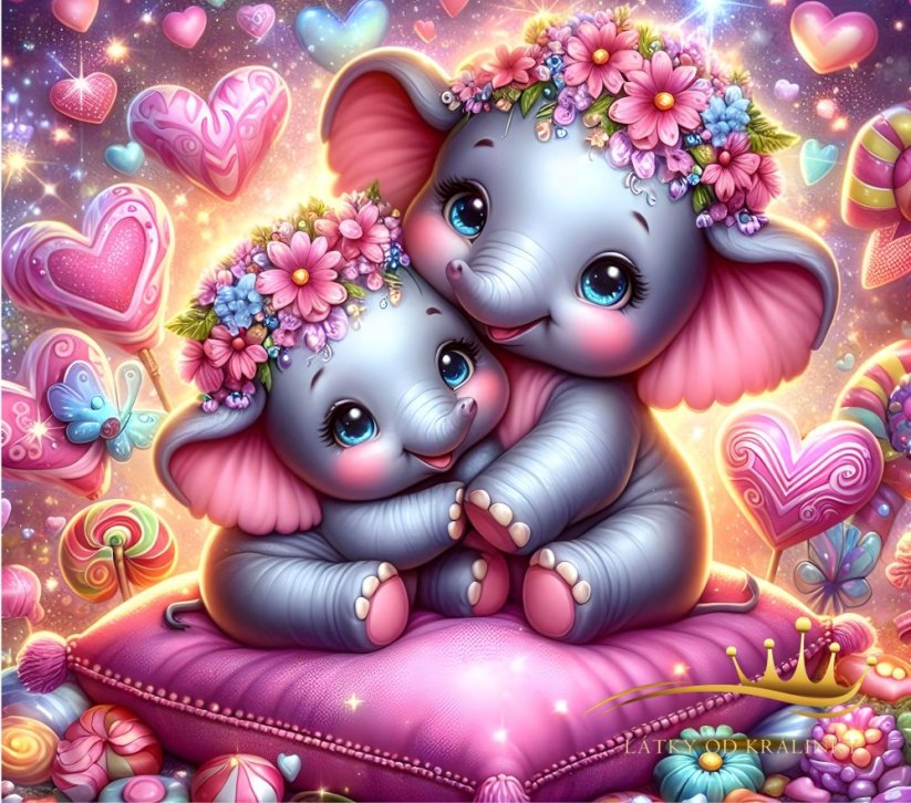 Sloníci/ velur/ cca 49x49 cm