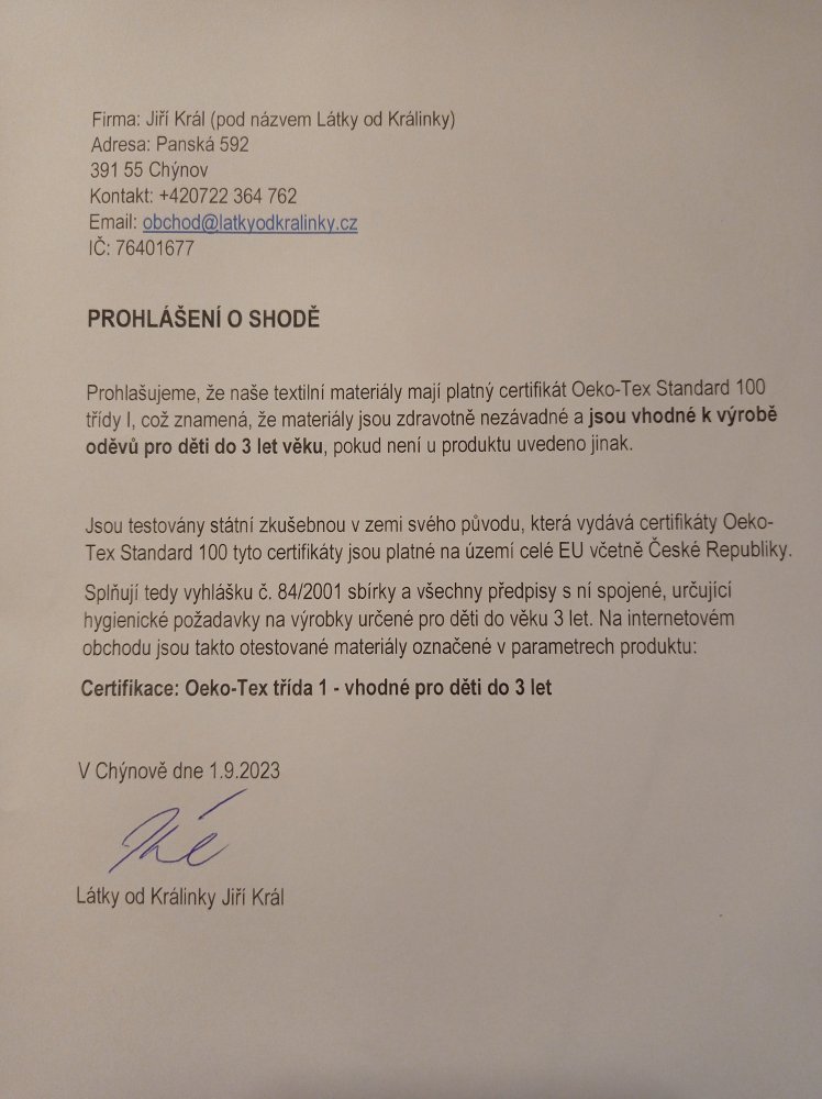 Prohlášení o shodě